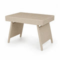 Rechteckiger Gartentisch 100 x 60 x 74 cm PE-Rattan Stahlgestell Beige