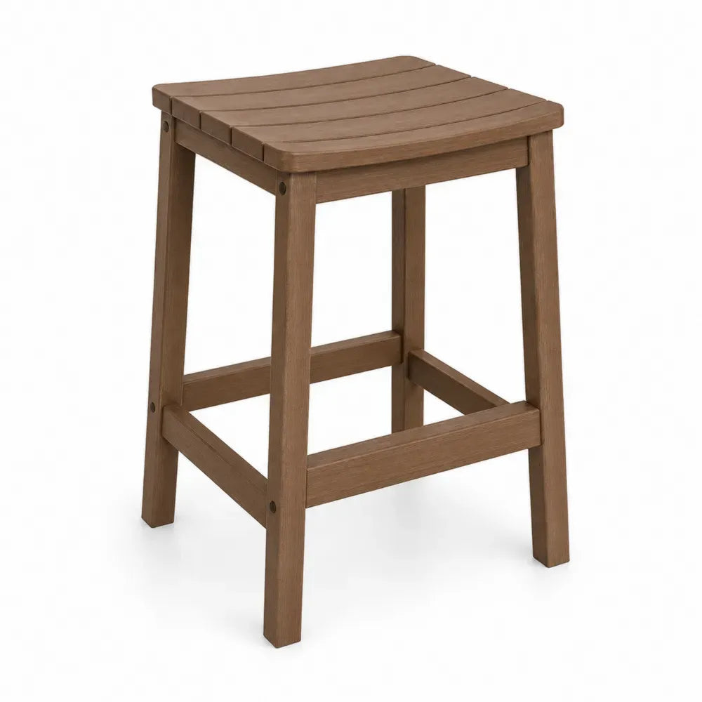 Gartenbarhocker 40 x 40 x 65 cm Akazienholz Latten Sitzfläche quadratisch Braun Schwarz