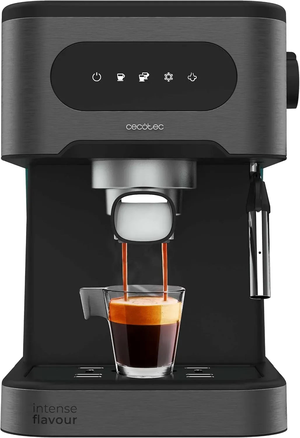 Cecotec Espressomaschine, Dampf, gewerblich, 20 Bar Druck, schwenkbarer Dampfauslauf Professionelle Qualität zu Hause, Espresso und Cappuccino