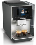 Siemens EQ700 2-Tassen-Funktion Kaffeevollautomat, Silber, TP715E17, 36 Heiß- und Kaltgetränke, großes farbiges TFT-Display, Steuerung per App