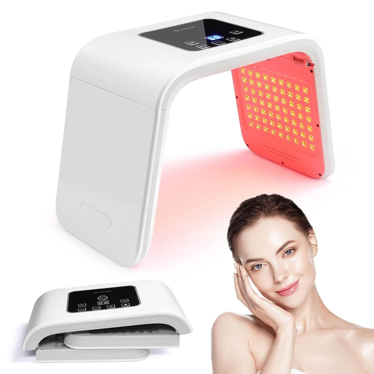 162 LED-Lampen Led Maske Gesicht, Led Mask Rotlicht Maske Gesicht: YUITONG 7 Arten von Lichtwellen und, Klappbar Led Gesichtsmaske Lichttherapie Maske