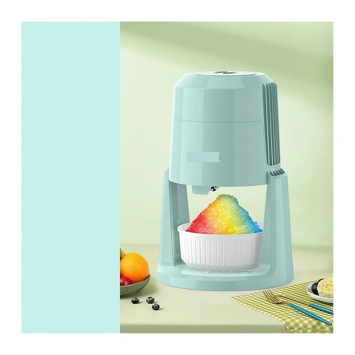 Schneekegel-Maschine, Eismaschine, Eisrasierer, Eisbereiter, Speiseeismaschine, tragbar, Grün, für Zuhause/Küche/Büro