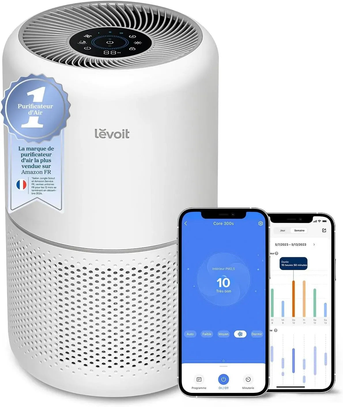 Luftreiniger, 22 dB, LEVOIT 300S, leise, Steuerung über Alexa-App, reinigt bis zu 50 m²