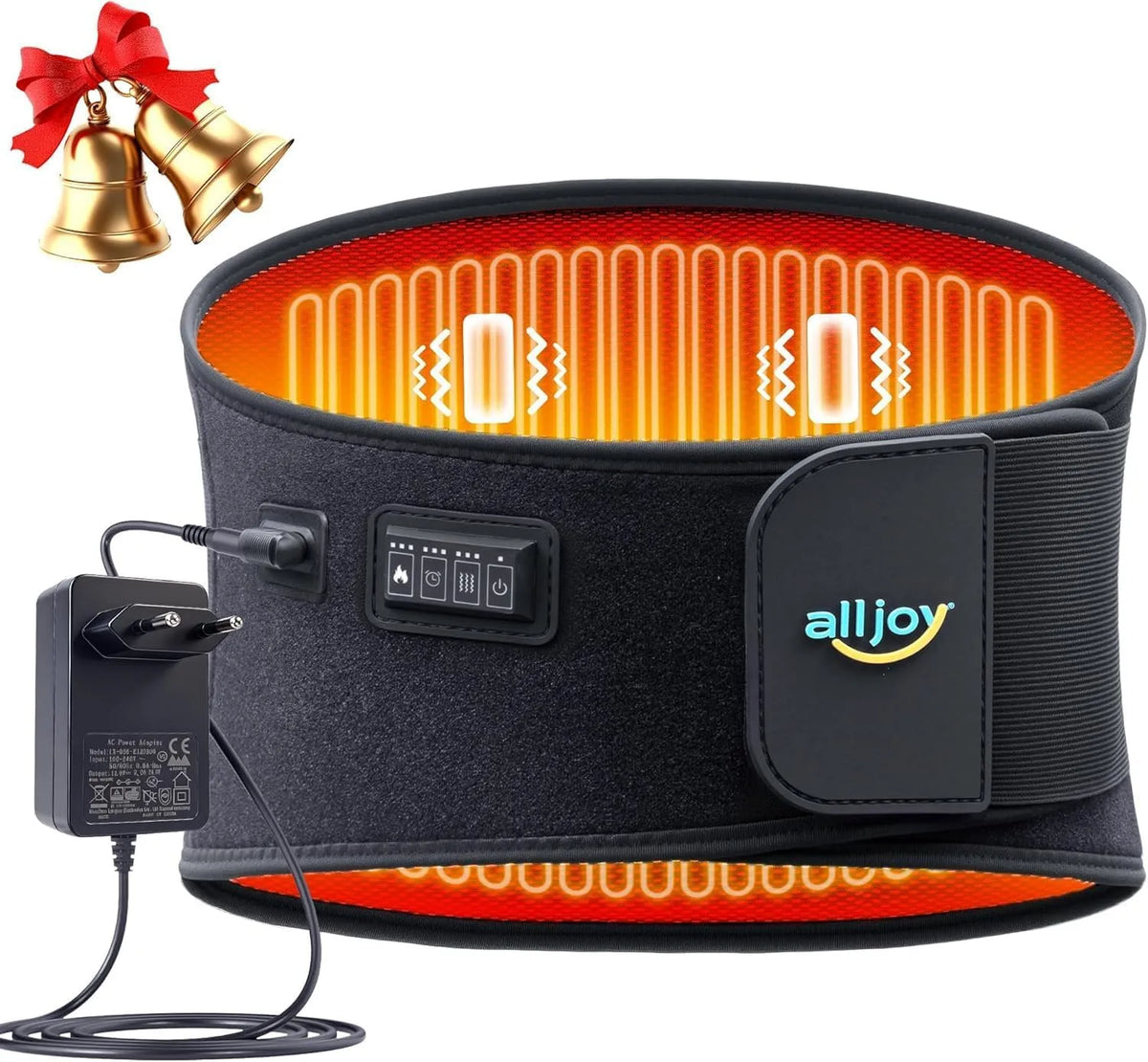 Plug-in-Heizkissen, Massagegerät, Wärmekissen, 3 W, Timer, Wärmefunktion, für den unteren Rücken mit 3 Wärme 5 Vibrationen, ALLJOY