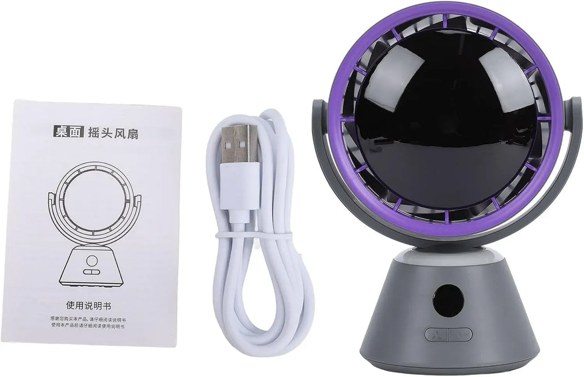 Ventilator, USB, Digitalanzeige, 3 Einstellbare Geschwindigkeitsstufen, Über USB Aufladbarer Luftzirkulator mit Digitalanzeige