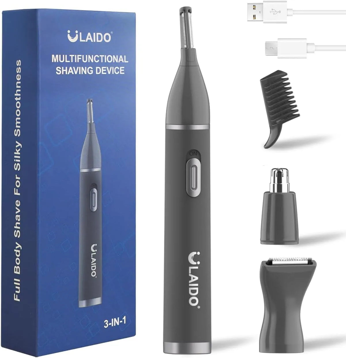 Gesichtshaarentferner, Augenbrauenrasierer, Nasenhaarentferner, IPL-Haarentfernungsgerät, USB, für Männer und Frauen