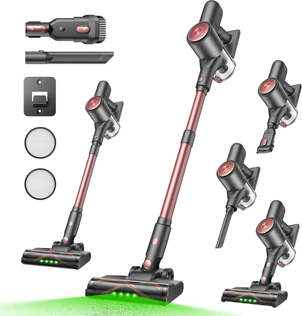 Staubsauger, 450 W, Vexilar V10PRO 45000Pa/, Grün, Green LED, Abnehmbarer Akku