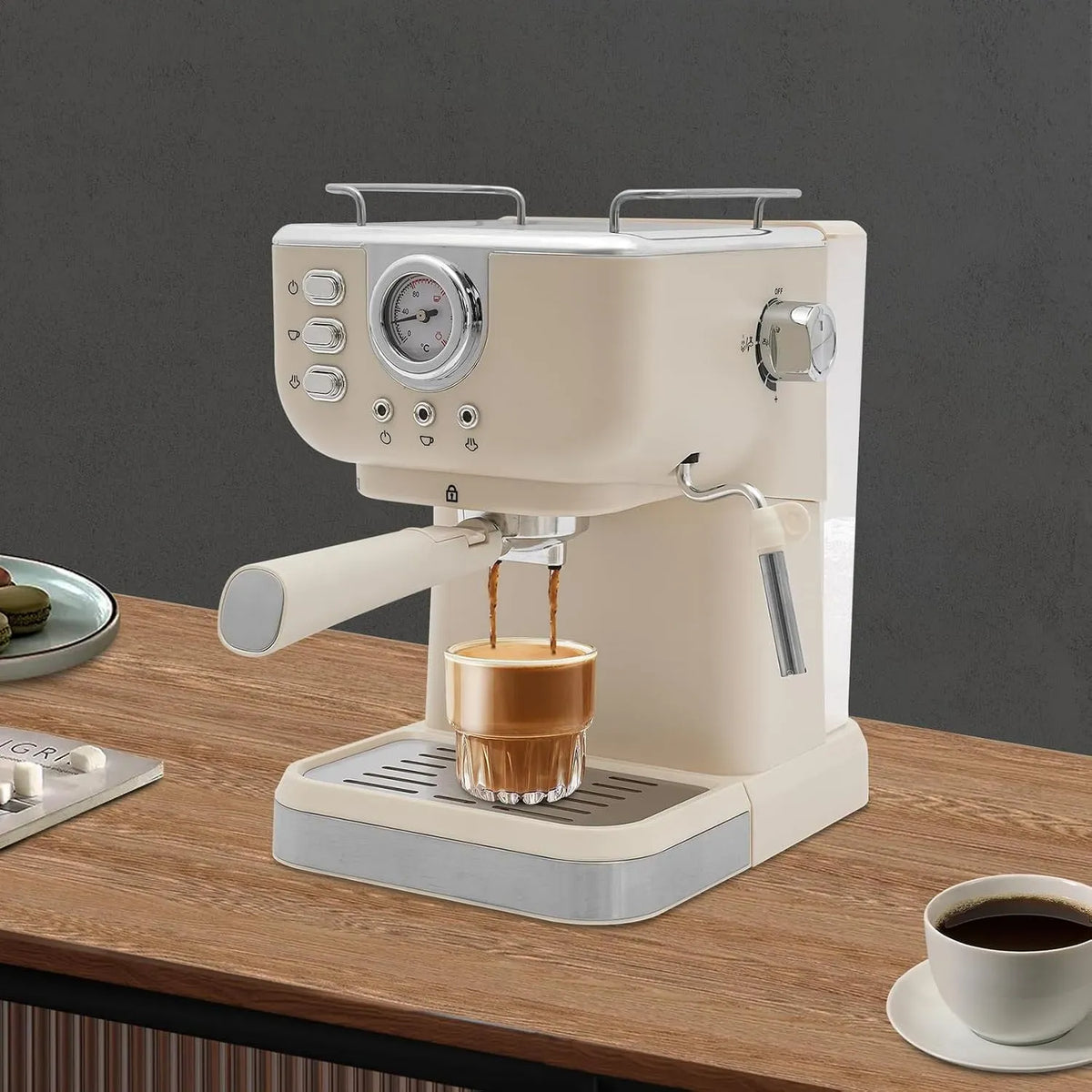 Milchaufschäumer, 1050 W, Milchschäumer, Espressomaschine, Weiß