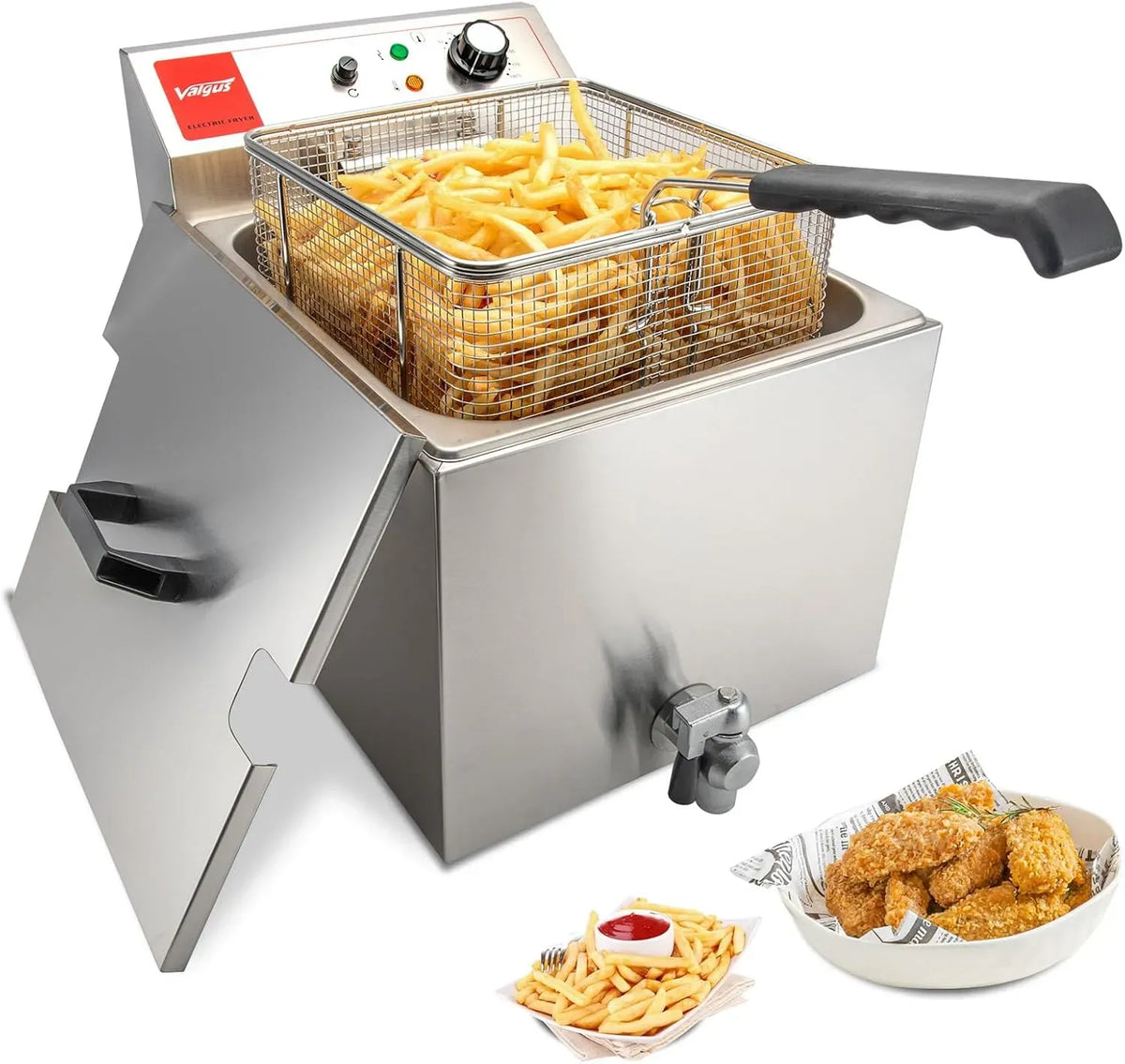 Fritteuse, 16 L, 3300 W, gewerblich, Edelstahl