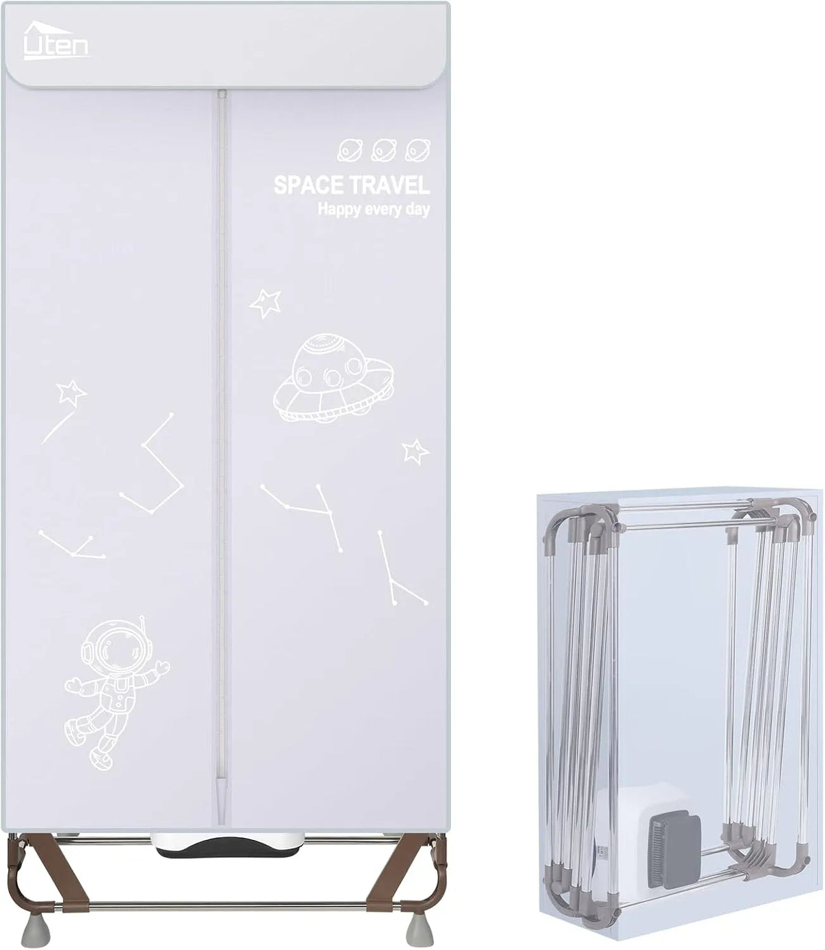 Wäschetrockner, 170cm, 1500 W, tragbar, Grau, Tragbarer Kleiderschrank Trockenmaschine, Wäscheständer mit großer Kapazität 170cm