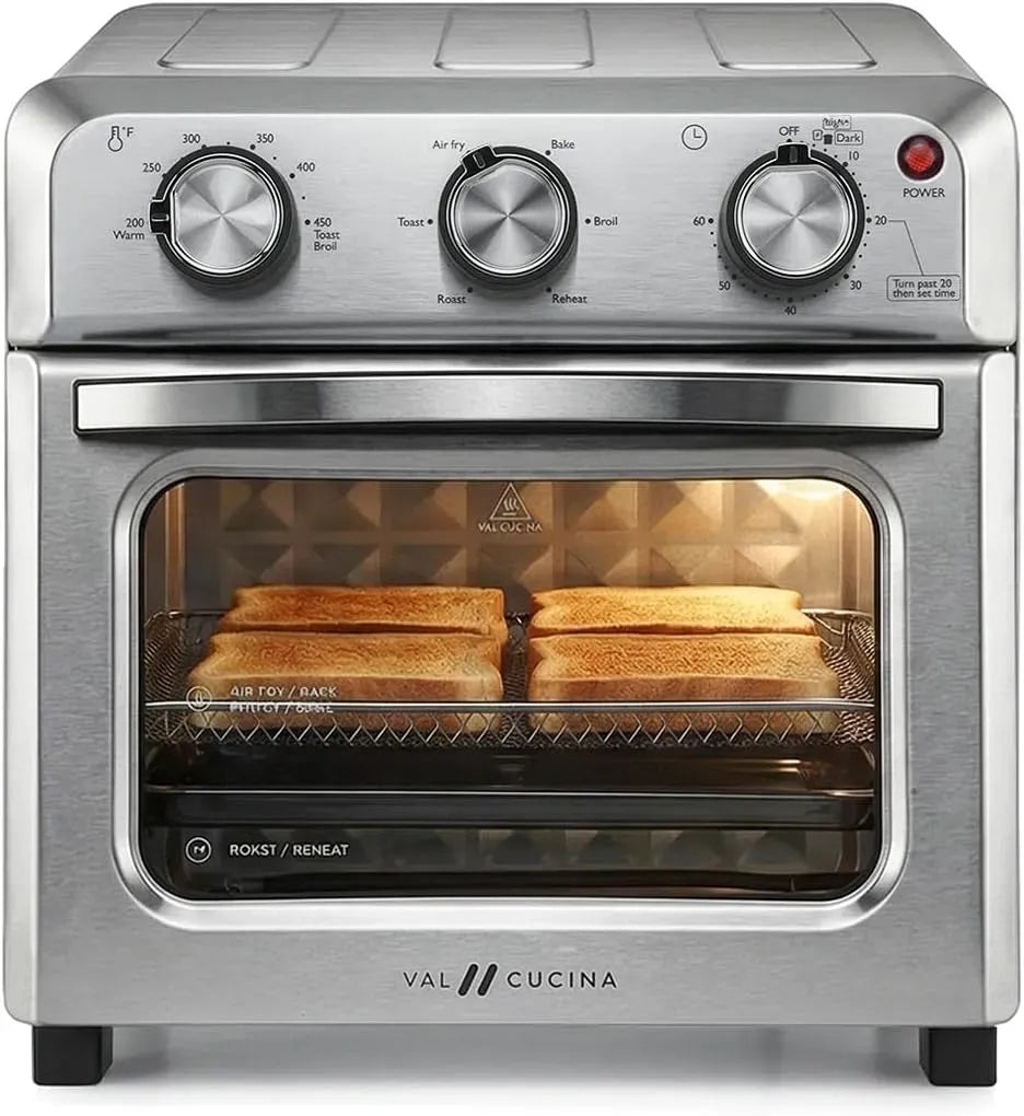Heißluftfritteuse, VAL CUCINA, elektrische Fritteuse ohne Öl, 6 in 1 Air Fryer Toaster Ofen Combo