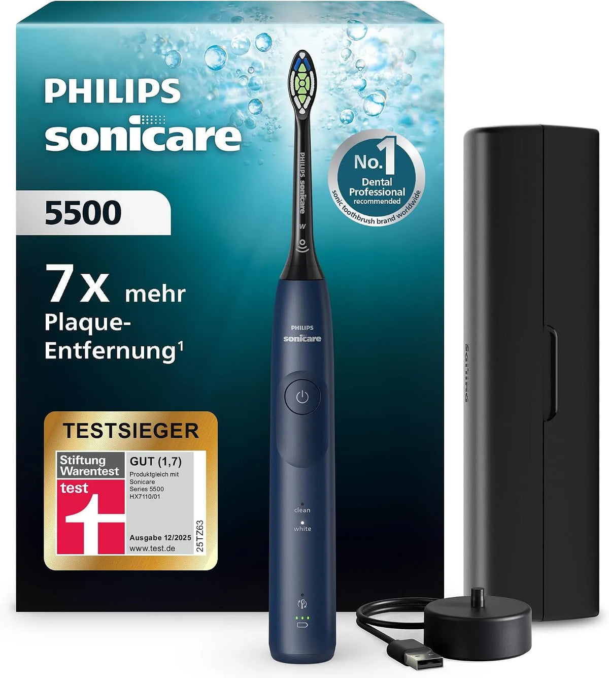 Philips HX7113/01 Zahnbürste, Elektrozahnbürste, Timer, IPS-Panel