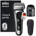 Braun Series 8 8567cc Präzisions-Langhaarschneider, Reinigungsstation, Rasierer, Silber