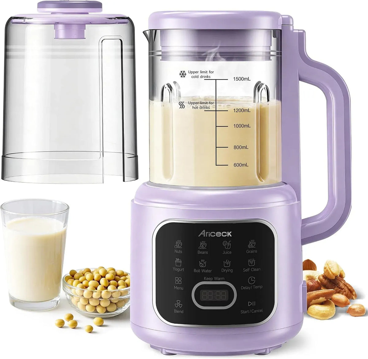 Pflanzenmilchbereiter, 1500 ml, N4 Pflanzenmilchbereiter 1500ml Mandelmilch Sojamilch Hafermilch