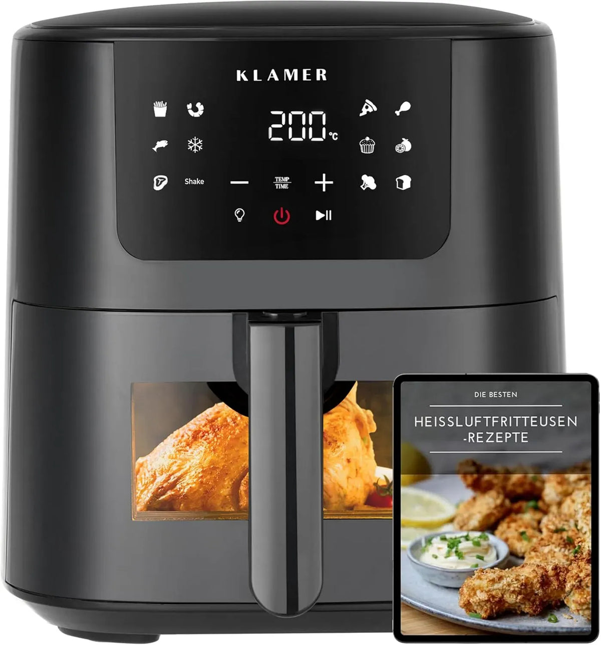 Heißluftfritteuse, 5 L, KLAMER, für bis zu 5 Personen