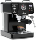 Klarstein Siebträgermaschine, 19 Bar, 1.350 W, Touch-Bedienung, großer Wassertank, Dampf, Edelstahl, für Espresso und Kaffeepulver, 1,8 l