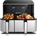 Geschirrspüler 4+7L 10-in-1, 11 L, 2600 W, Spülmaschine, Touch-Bedienung, Dual Zone Heissluftfritteuse mit Touchscreen, 11L XXL Airfryer 2 Kammern