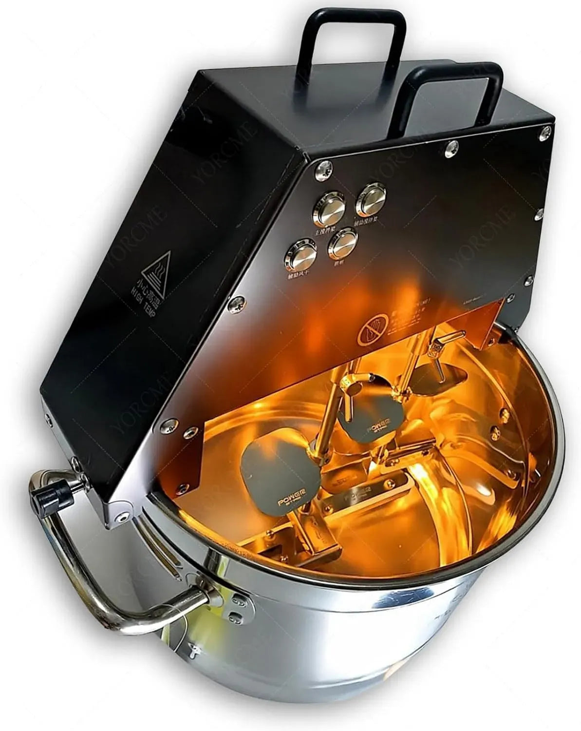 BeoyNot Professioneller 10L Automatischer Topfrührer aus Edelstahl, Industrieller Mixer für Marmeladen Tomatensoße Beerenmarmelade, inklusive