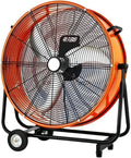 Ventilator, 24 Zoll, 250 W, Transportrollen, Industrie, 130 ° Neigung mit Rollen für Terrassen, 4 Geschwindigkeiten