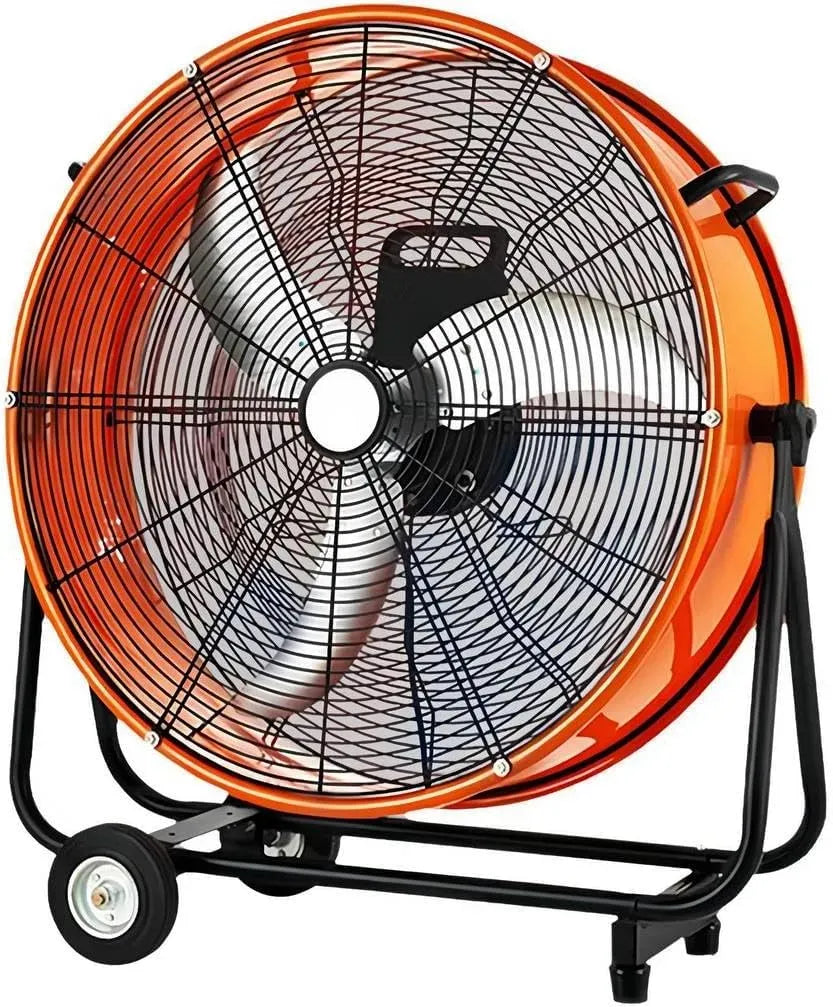 Ventilator, 24 Zoll, 250 W, Transportrollen, Industrie, 130 ° Neigung mit Rollen für Terrassen, 4 Geschwindigkeiten