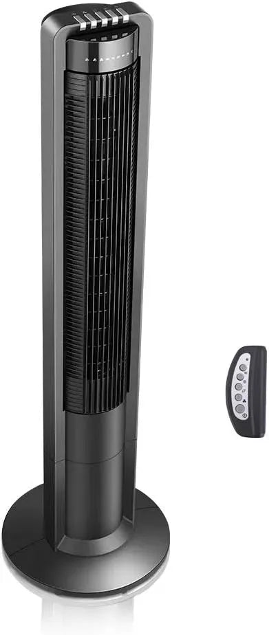 Ventilator, 109cm, Turmventilator X01A, Timer, 3 Geschwindigkeiten, leise, Schwarz, 0,04 kWh stromsparend