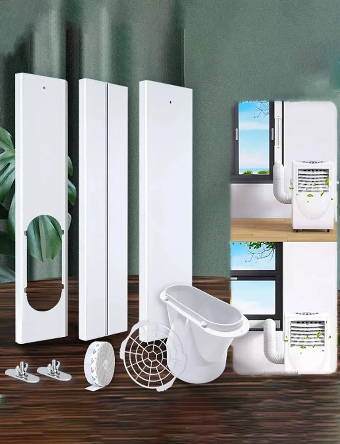 Wäschetrockner 111-153cm/43-60in, tragbar, Fenster-Kit for tragbare Klimaanlagen, 5,1 Zoll