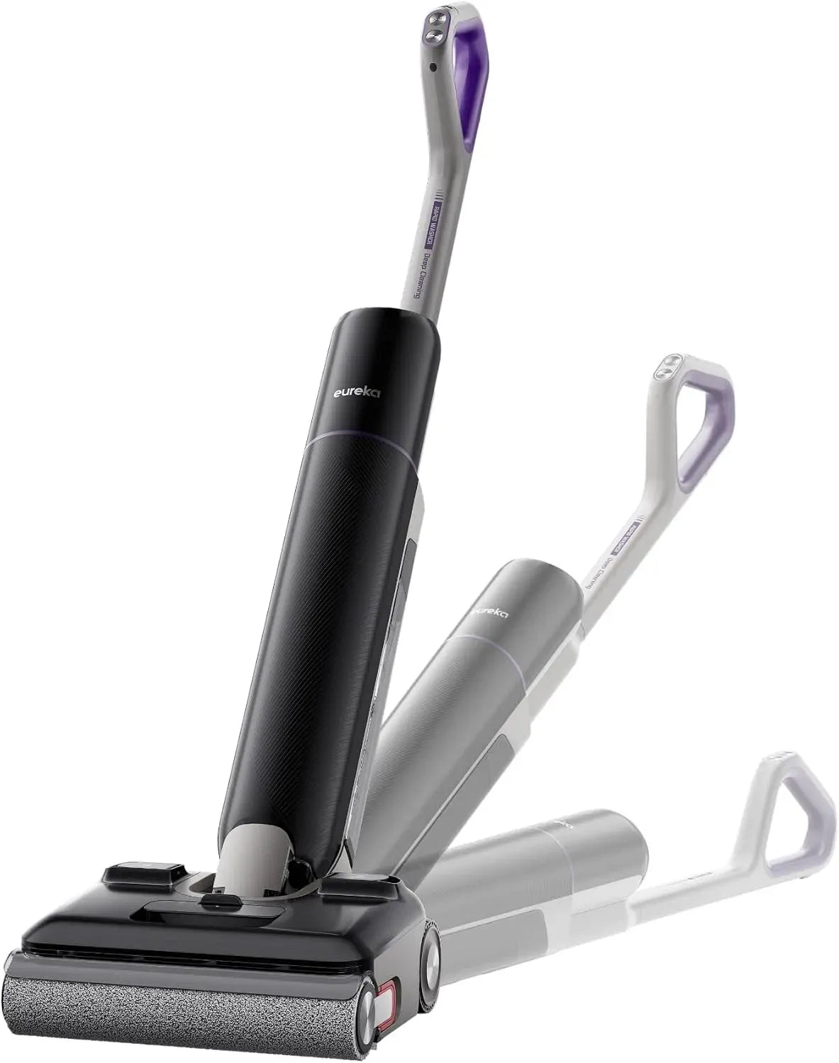 Staubsauger, EUREKA 5-Min-Trocknung 3-seitig, FloorShine 880 Nass Trockensauger Akku, 180° Flach Saugwischer, 100°C Selbstreinigung