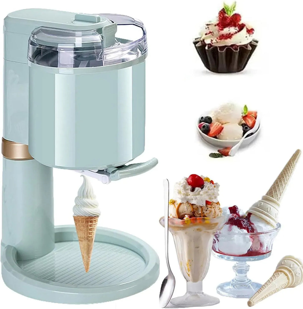 Gelato Maschine, Softeismaschine, Speiseeismaschine, 1000 ml, tragbar, für hausgemachtes Dessert
