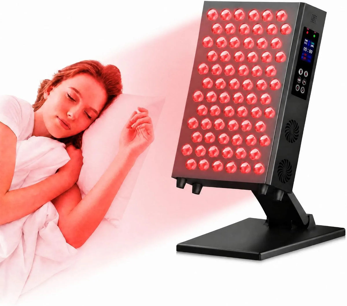 Rotlicht-Therapiegerät, 660 nm, 850 nm, Touch-Bedienung, Timer