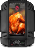 Vertikalgrill, 700 W, Hähnchengrill, Schwarz, Mini-Backofen, NutriChef Hähnchengrill mit Drehspieß