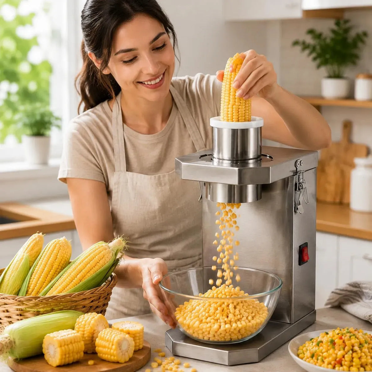 Maisentkörner Maschine, Maisschälmaschine, Edelstahl, für Maiskolben