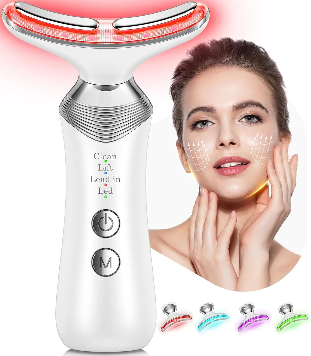 Beauty Gerät, Gesichtsmassagegerät, Werkzeug, 4 Modi, für Gesicht und Hals