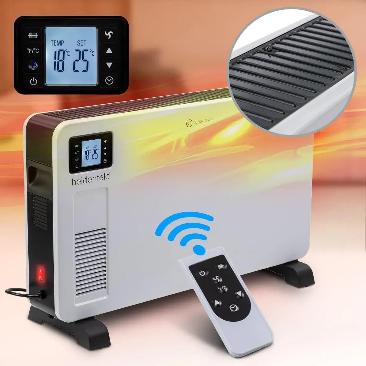 EK100 Heizung, Wärmefunktion, elektrisch, Heidenfeld Konvektor Heizung elektrisch