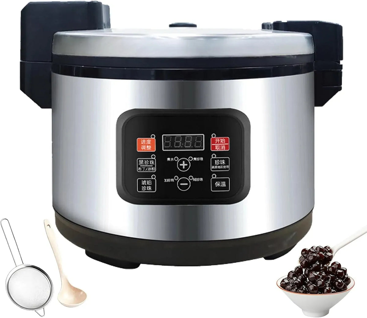 12/16L Bubble Maker, Vollautomatisch, Kocher, 16 L, Digitalanzeige, Antihaftbeschichtung, 2 Temperaturzonen, für Milchtee & Dessertläden, Tapioka