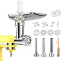 KitchenAid Geschirrspüler, Spülmaschine, Edelstahl, Fleischwolf Aufsatz Edelstahl für Standmixer, Fleischwolf Zubehör mit 4 Mahlscheibe