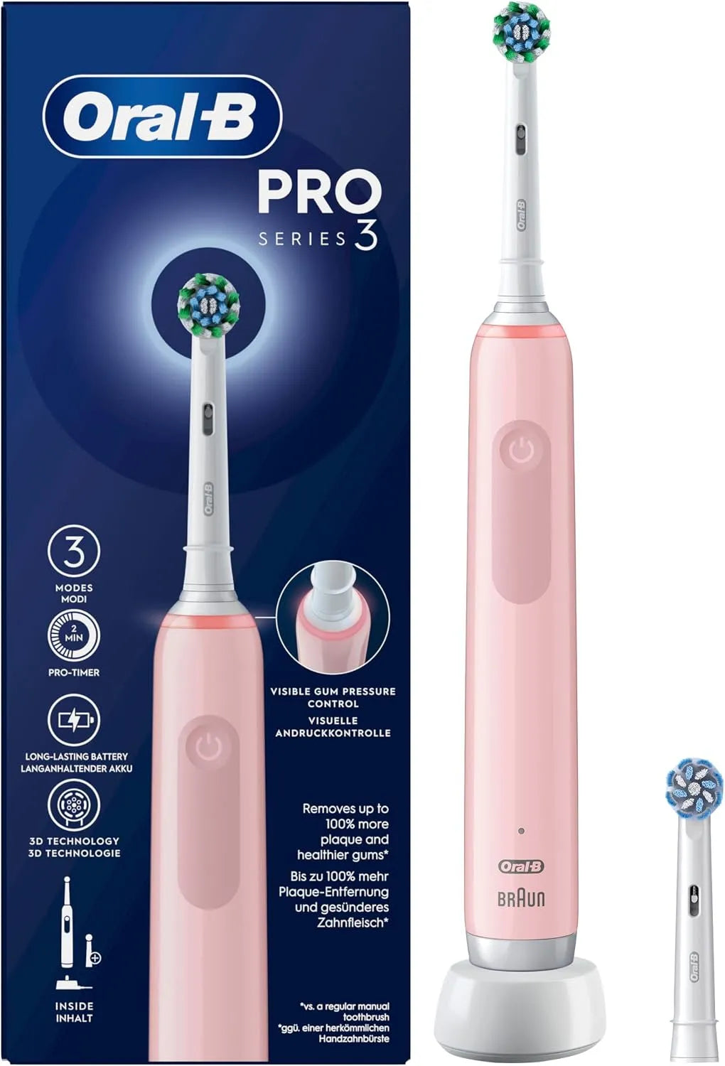 Oral-B Pro 3 3000 Cross Action Pink, Rosa