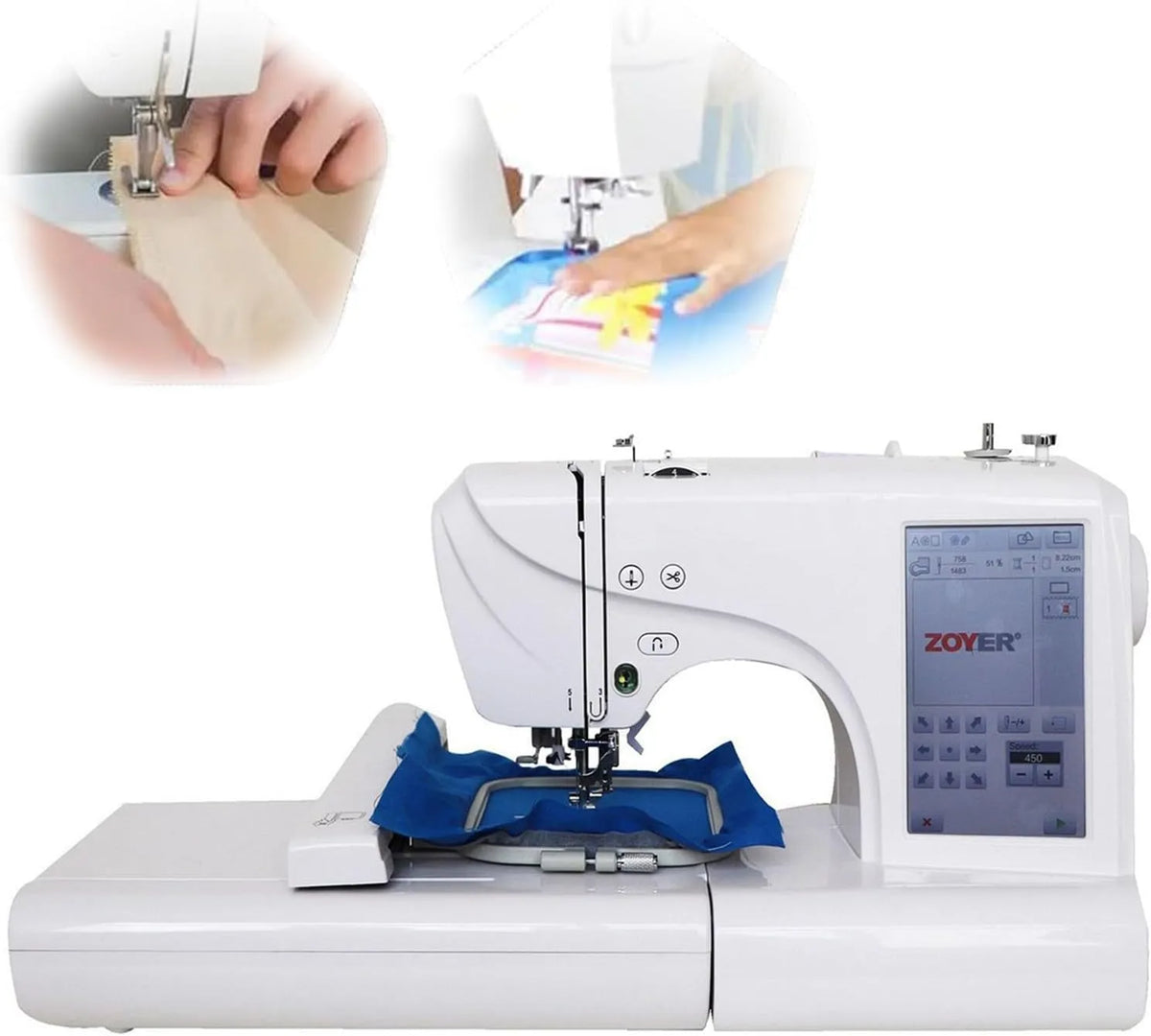 7-Zoll-LCD-Bildschirm Stickerei-Quiltmaschine, Stickmaschine, Nähmaschine, elektrische Nähmaschine, Stickautomat, USB, LCD-Display