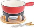 Fondue, 24 cm, Gusseisen, Rosenstein, Rosenstein & Söhne Fondue: Käsefondue-Set aus emailliertem Gusseisen