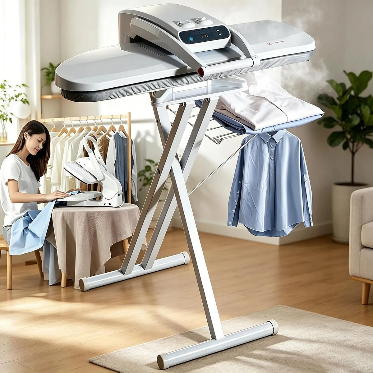 Dampf-Bügelpresse, Support, Dampfbügelpresse, 80 x 31cm, 1800 W, 31 cm, 50 kg, Antihaftbeschichtung, für effizientes Wäschebügeln, Große