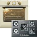Herdset mit Kochfeld und Backofen, 77cm, 68 L, Kaiser EH 6432 Funktionen+77cm, Einbau, autark, Schwarz, Retro Einbau Backofen Elektro, 3,8kW WOK