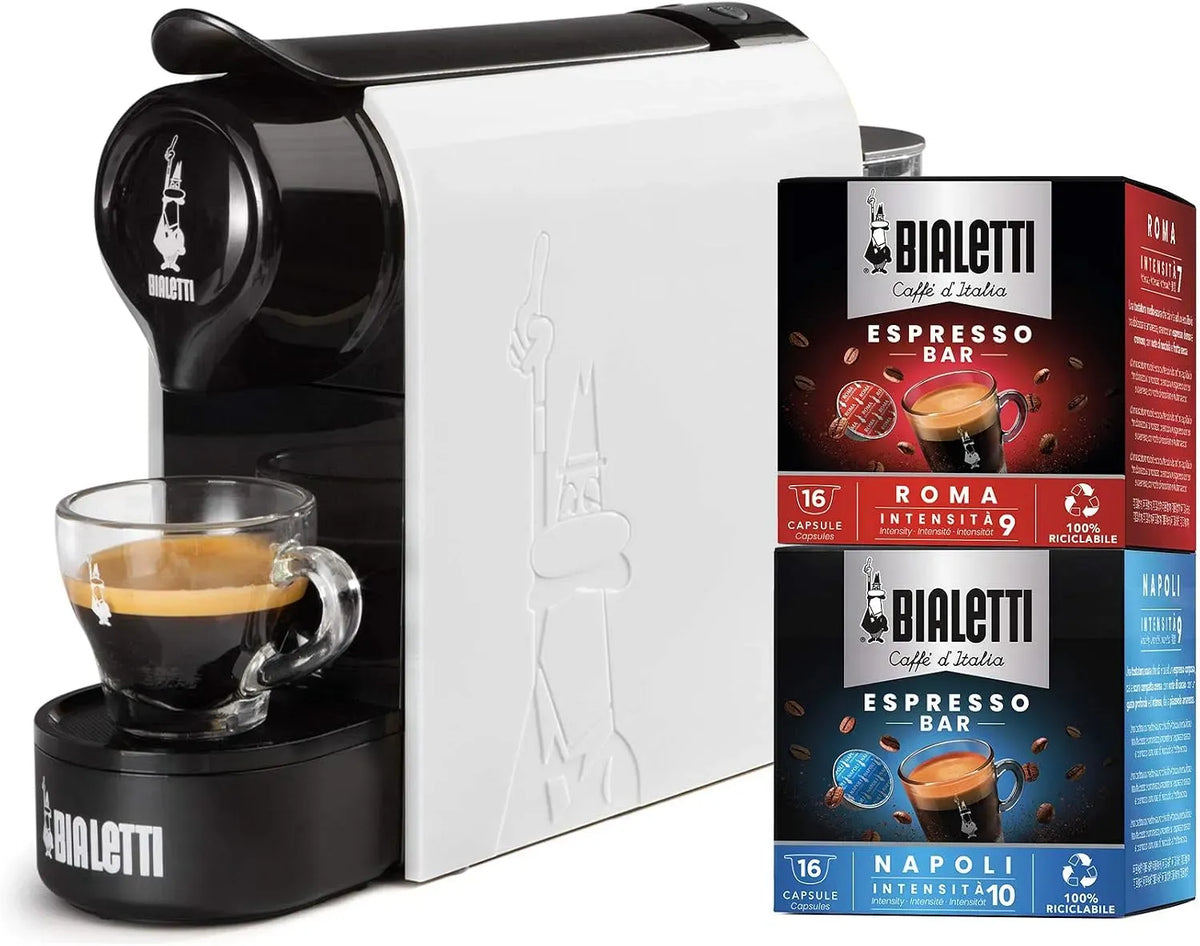 Espressomaschine, Weiß, Kaffeemaschine für Espresso, Bialetti Gioia