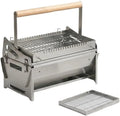 Edelstahl-BBQ-Grill, Holzkohlegrill, Drehbarer
