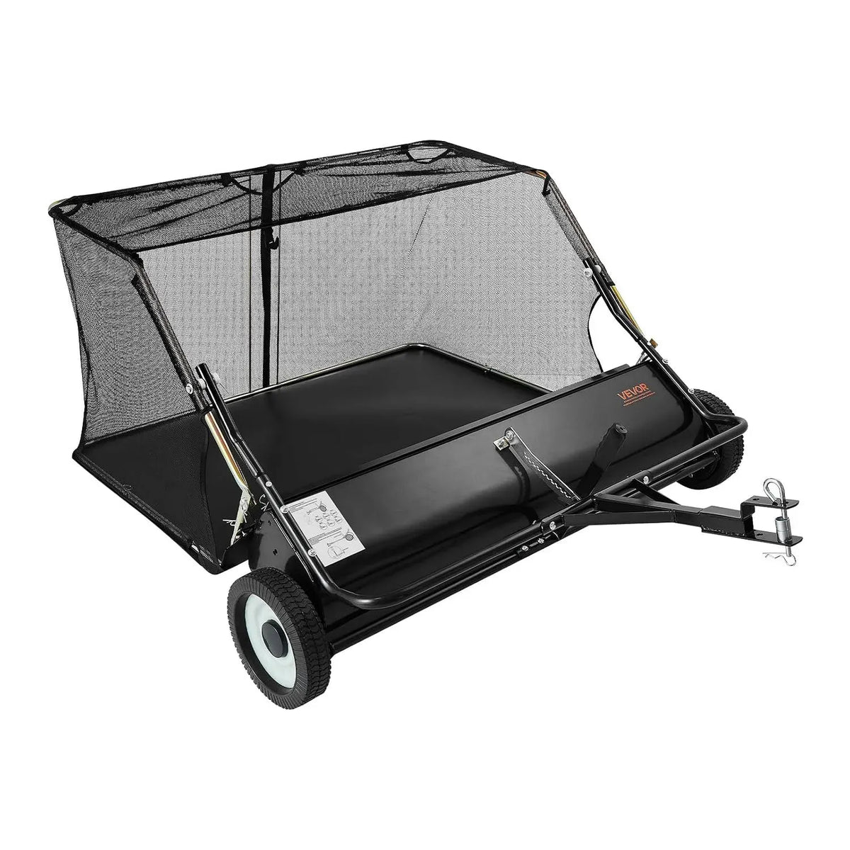 VEVOR Rasenkehrmaschine, Laubkehrmaschine, Bodenkehrmaschine, 122 cm, 566 L, für Aufsitzmäher