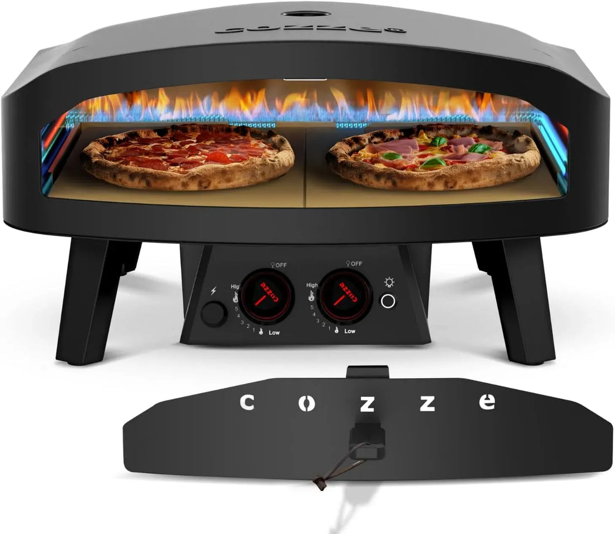 Elektrischer Pizzaofen, 24 Zoll, 60x60cm, Pizza in 2 Minuten, 600°C