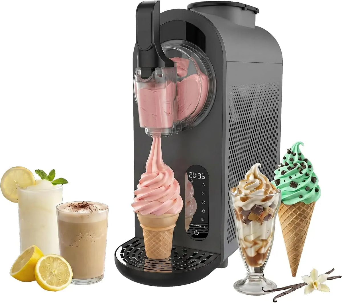 Cecotec Slush Maschine, Slush-Eisbereiter, 1,3 L, Touch-Bedienung, 9 Modi, für Slush