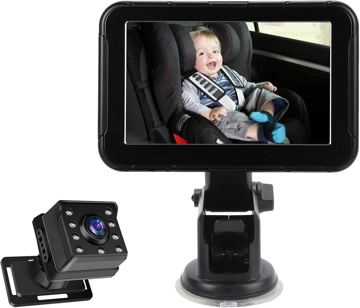 Monitor, CrystalClear 1080P, PC-Bildschirm, Baby-Autokamera, 360° Drehbarer Monitor für Sichere Reisen