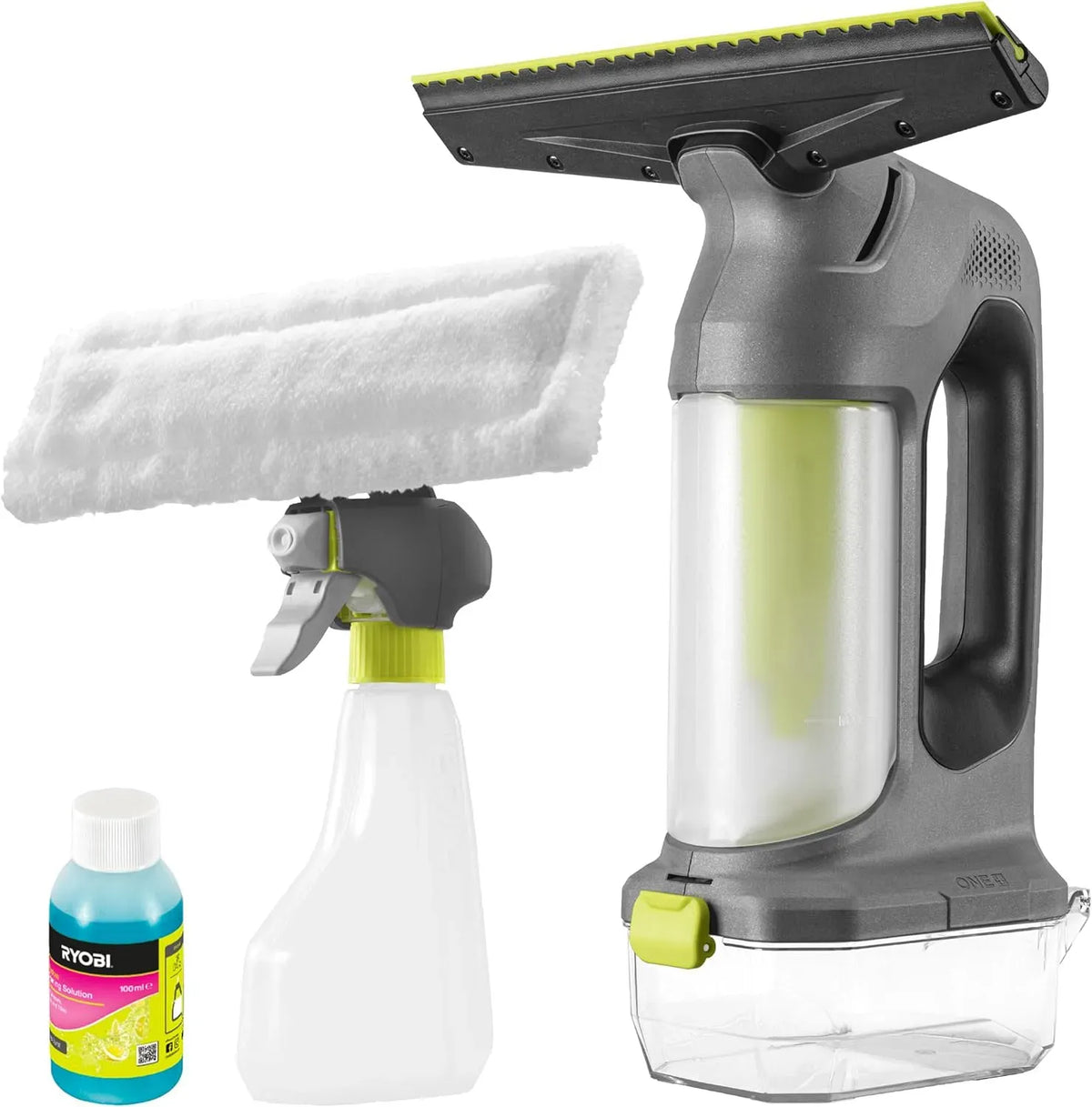 RYOBI 18 RWV18-0 Akku-Fenstersauger, Sprühflasche, Ladegerät, 18 V, kabellos