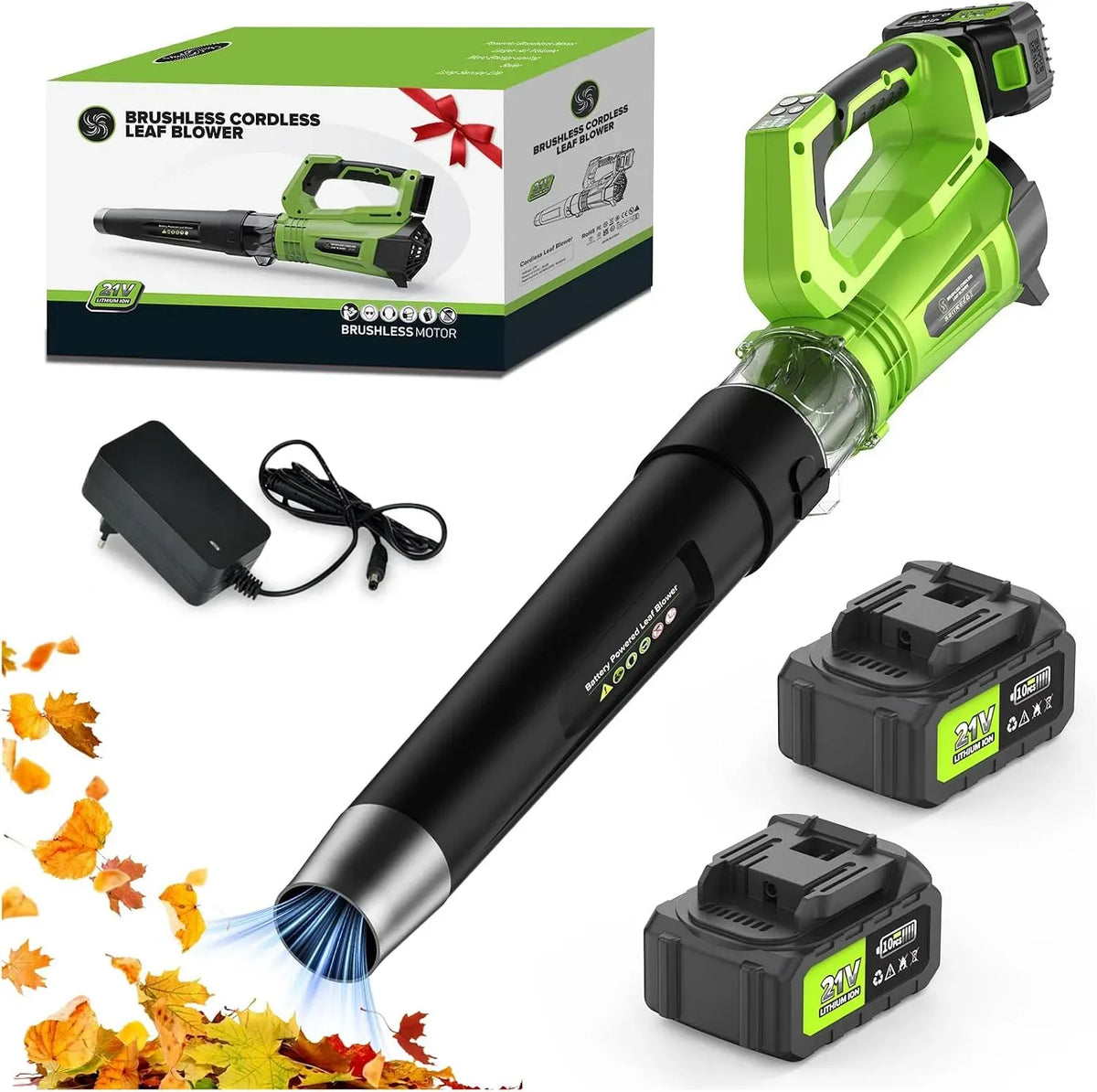 8000mAh 5-Gang Bürstenlosmotor, Laubsauger, Akku, 1000 W, kabellos, für Garten