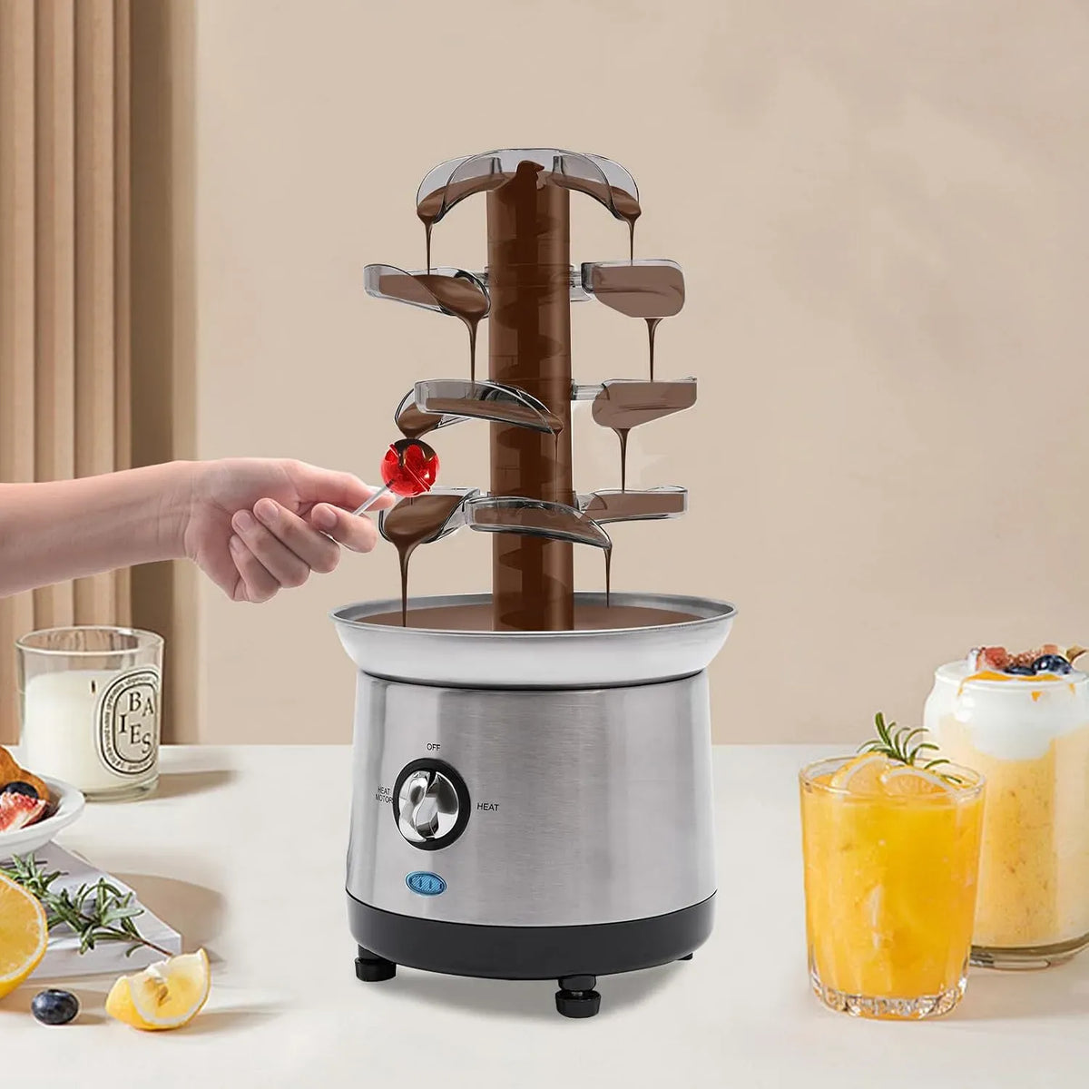 4-Stufiger Schokoladen-Brunnen Maschine, 1.2 L, 190 W, für Geburtstage