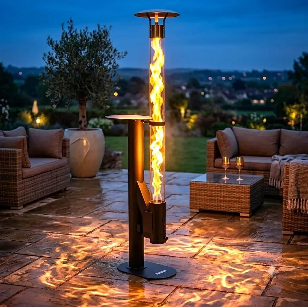 Terrassenheizer, Heizstrahler, Feuersäule, Wärmefunktion, XXL